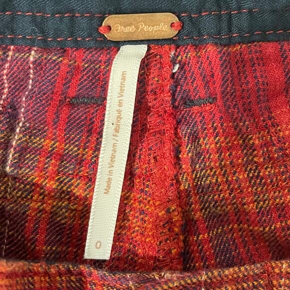 Free People Birch Plaid Wide Leg Pants Size 0 - Picture 5 of 5
